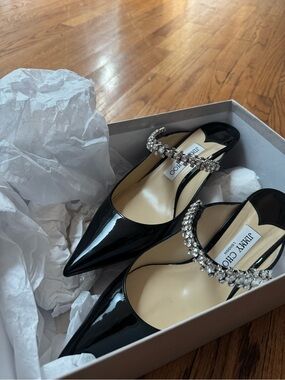 Jimmy Choo Bing 65 Black Patent EU 38 1/2 US size 8